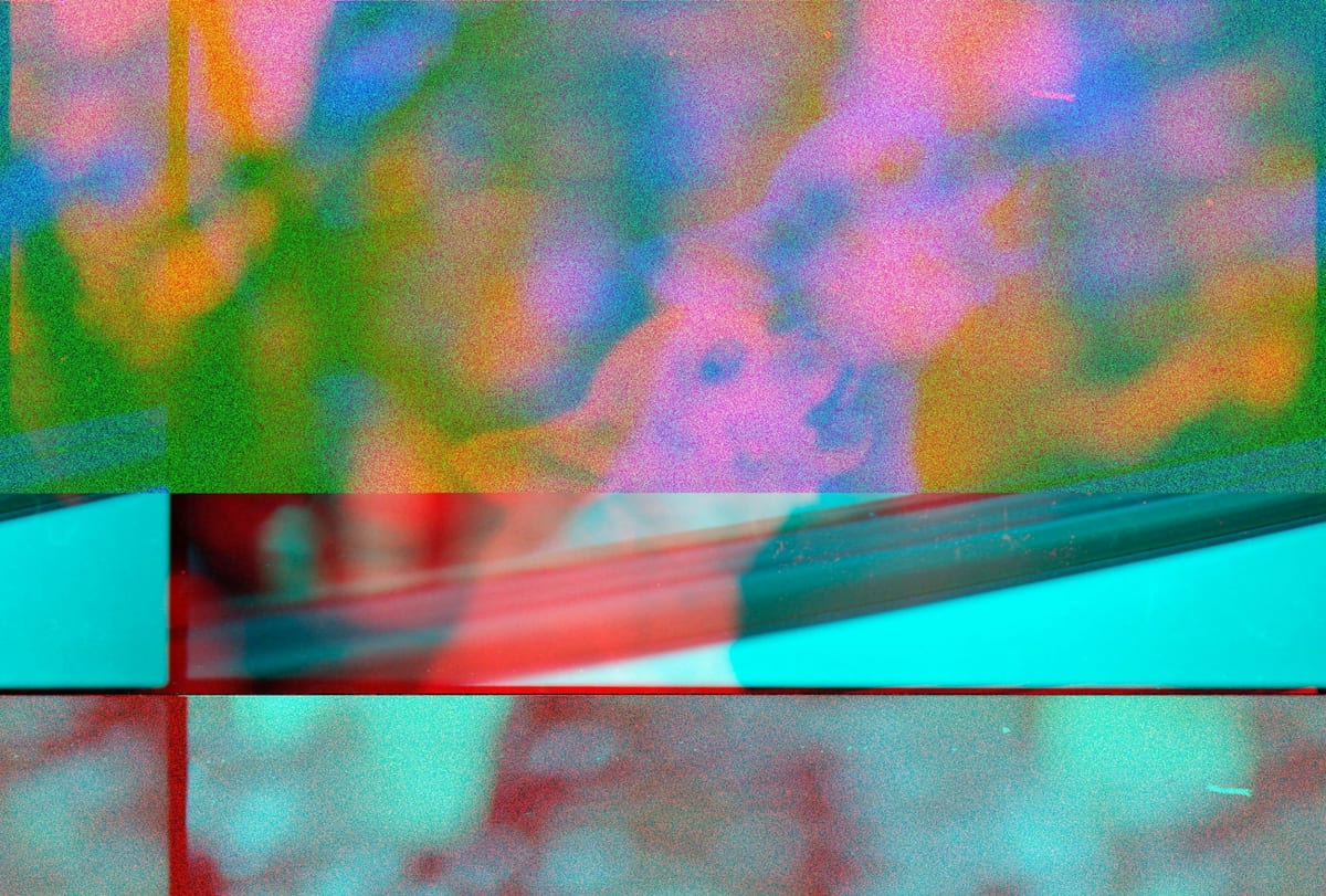 Layered, color-shifted floral image evoking heritage brands blending past and future